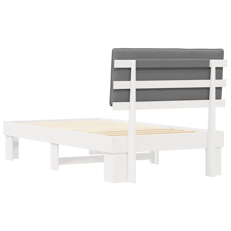 Casa si Gradina - Mobilier - Paturi si accesorii - Paturi - Cadru de pat cu tablie tapitata Gri deschis 100 x 200 cm - Infinity.ro