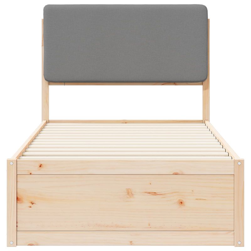 Casa si Gradina - Mobilier - Paturi si accesorii - Paturi - Cadru de pat cu tablie tapitata Gri deschis 100 x 200 cm - Infinity.ro