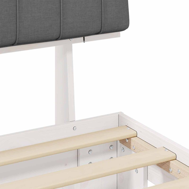 Casa si Gradina - Mobilier - Paturi si accesorii - Paturi - Cadru de pat cu tablie tapitata Gri deschis 100 x 200 cm - Infinity.ro