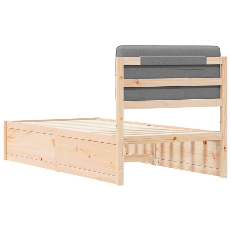 Casa si Gradina - Mobilier - Paturi si accesorii - Paturi - Cadru de pat cu tablie tapitata Gri deschis 90 x 200 cm - Infinity.ro