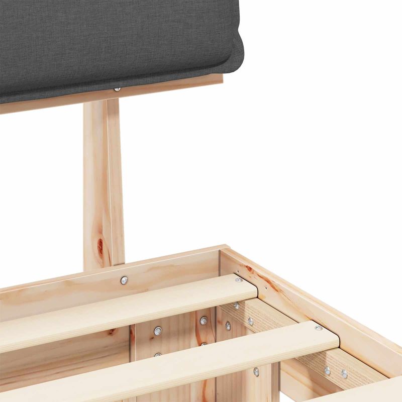 Casa si Gradina - Mobilier - Paturi si accesorii - Paturi - Cadru de pat cu tablie tapitata Gri inchis 150 x 200 cm - Infinity.ro