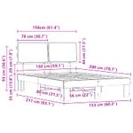 Casa si Gradina - Mobilier - Paturi si accesorii - Paturi - Cadru de pat cu tablie tapitata Gri inchis 150 x 200 cm - Infinity.ro