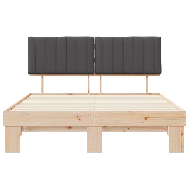 Casa si Gradina - Mobilier - Paturi si accesorii - Paturi - Cadru de pat cu tablie tapitata Gri inchis 160 x 200 cm - Infinity.ro