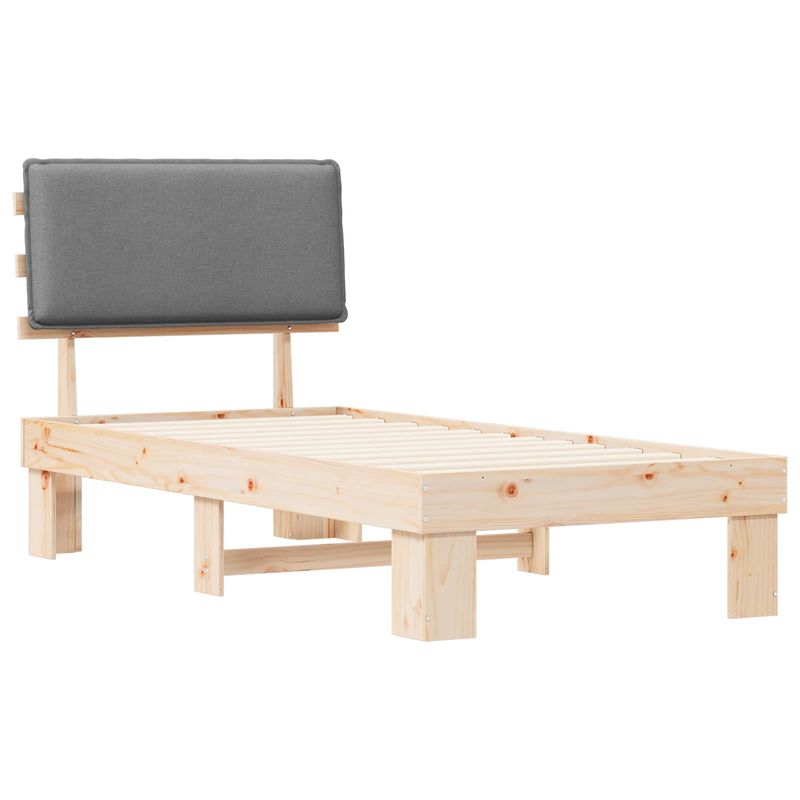 Casa si Gradina - Mobilier - Paturi si accesorii - Paturi - Cadru de pat cu tablie tapitata Gri deschis 75 x 190 cm - Infinity.ro