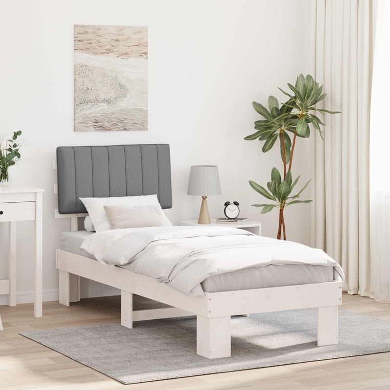 Casa si Gradina - Mobilier - Paturi si accesorii - Paturi - Cadru de pat cu tablie tapitata Gri deschis 80 x 200 cm - Infinity.ro