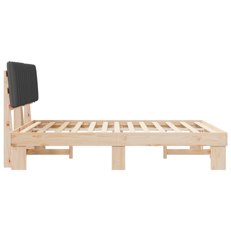 Casa si Gradina - Mobilier - Paturi si accesorii - Paturi - Cadru de pat cu tablie tapitata Gri inchis 160 x 200 cm - Infinity.ro
