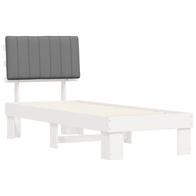 Casa si Gradina - Mobilier - Paturi si accesorii - Paturi - Cadru de pat cu tablie tapitata Gri deschis 80 x 200 cm - Infinity.ro