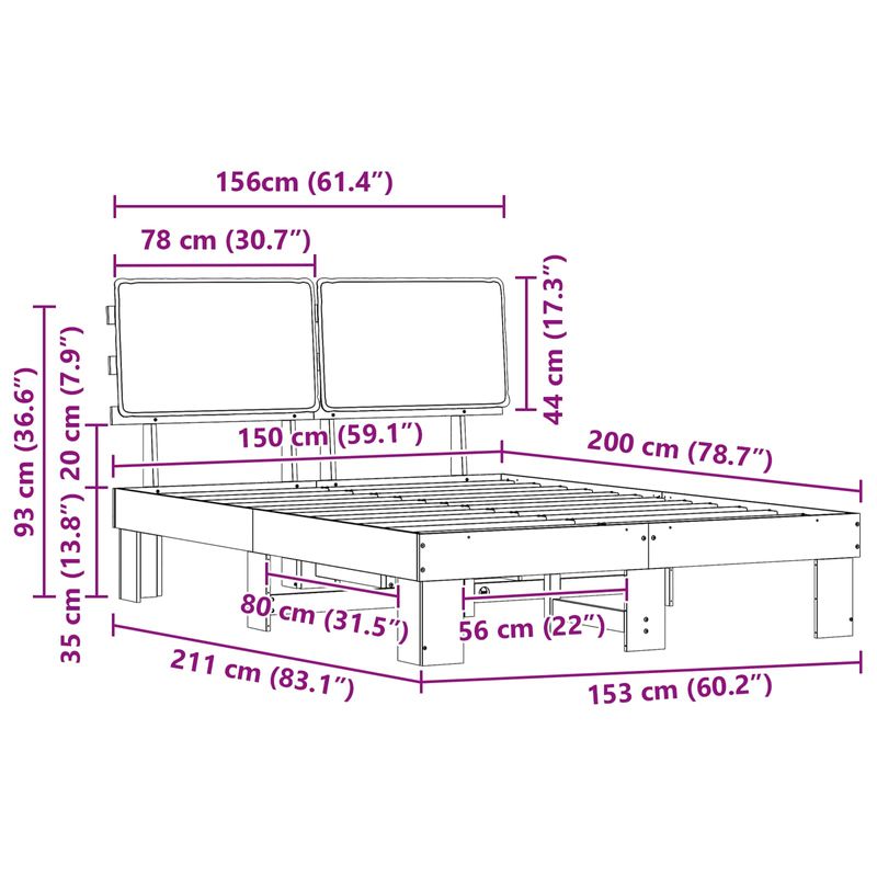 Casa si Gradina - Mobilier - Paturi si accesorii - Paturi - Cadru de pat cu tablie tapitata Gri deschis 150 x 200 cm - Infinity.ro