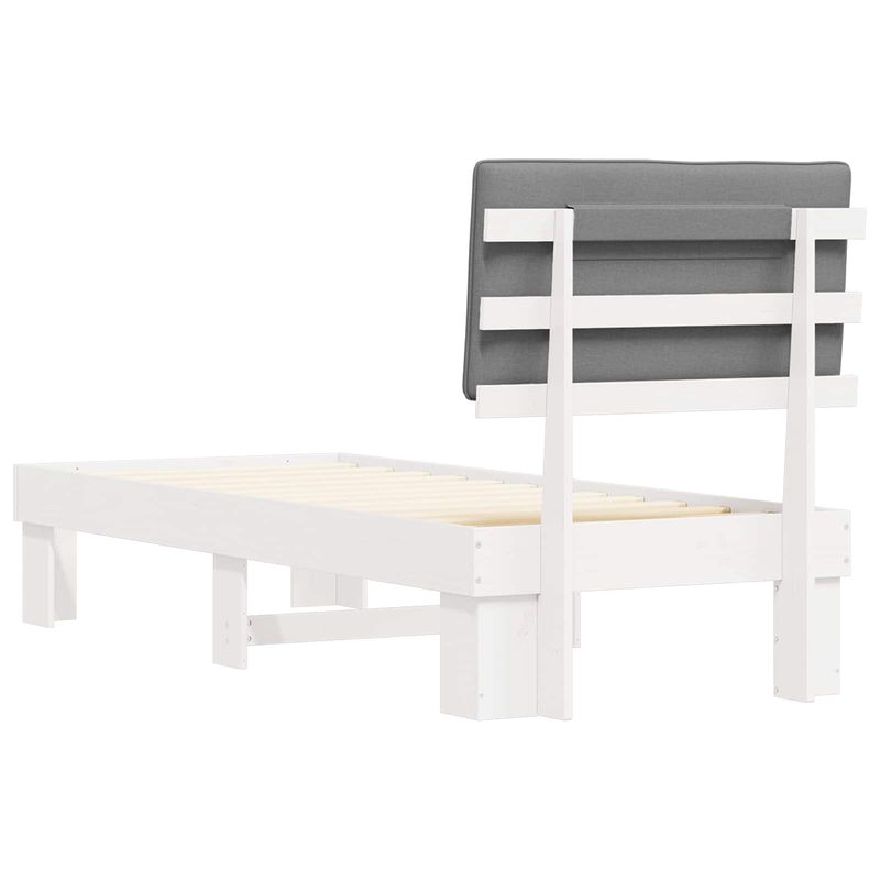Casa si Gradina - Mobilier - Paturi si accesorii - Paturi - Cadru de pat cu tablie tapitata Gri deschis 80 x 200 cm - Infinity.ro