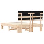 Casa si Gradina - Mobilier - Paturi si accesorii - Paturi - Cadru de pat cu tablie tapitata cu headboard Negru 135 x 190 cm - Infinity.ro