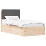 Casa si Gradina - Mobilier - Paturi si accesorii - Paturi - Cadru de pat cu tablie tapitata Gri inchis 90 x 200 cm - Infinity.ro