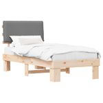 Casa si Gradina - Mobilier - Paturi si accesorii - Paturi - Cadru de pat cu tablie tapitata Gri deschis 80 x 200 cm - Infinity.ro