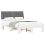 Casa si Gradina - Mobilier - Paturi si accesorii - Paturi - Cadru de pat cu tablie tapitata Gri deschis 140 x 190 cm - Infinity.ro