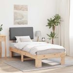 Casa si Gradina - Mobilier - Paturi si accesorii - Paturi - Cadru de pat cu tablie tapitata Gri deschis 80 x 200 cm - Infinity.ro