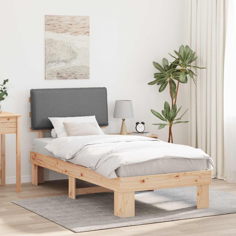 Casa si Gradina - Mobilier - Paturi si accesorii - Paturi - Cadru de pat cu tablie tapitata Gri deschis 80 x 200 cm - Infinity.ro