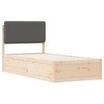 Casa si Gradina - Mobilier - Paturi si accesorii - Paturi - Cadru de pat cu tablie tapitata Gri inchis 90 x 200 cm - Infinity.ro