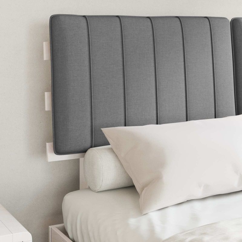 Casa si Gradina - Mobilier - Paturi si accesorii - Paturi - Cadru de pat cu tablie tapitata Gri deschis 140 x 190 cm - Infinity.ro