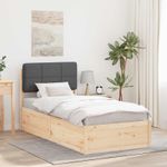 Casa si Gradina - Mobilier - Paturi si accesorii - Paturi - Cadru de pat cu tablie tapitata Gri inchis 80 x 200 cm - Infinity.ro