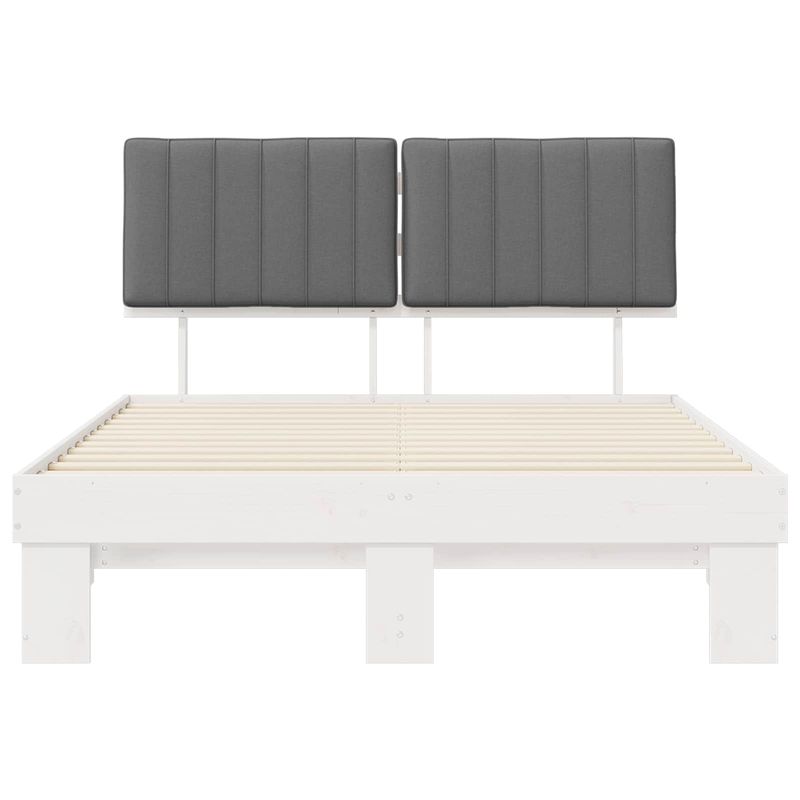 Casa si Gradina - Mobilier - Paturi si accesorii - Paturi - Cadru de pat cu tablie tapitata Gri deschis 140 x 190 cm - Infinity.ro