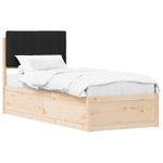 Casa si Gradina - Mobilier - Paturi si accesorii - Paturi - Cadru de pat cu tablie tapitata cu headboard Negru 75 x 190 cm - Infinity.ro