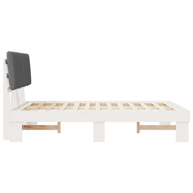 Casa si Gradina - Mobilier - Paturi si accesorii - Paturi - Cadru de pat cu tablie tapitata Gri deschis 140 x 190 cm - Infinity.ro