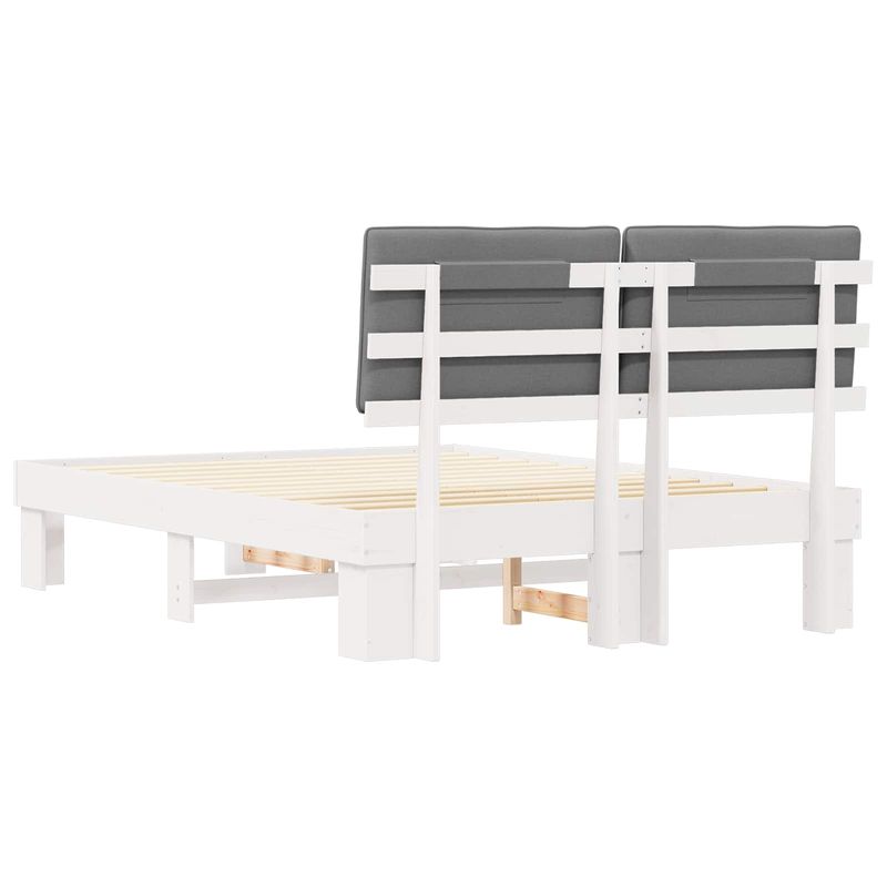 Casa si Gradina - Mobilier - Paturi si accesorii - Paturi - Cadru de pat cu tablie tapitata Gri deschis 140 x 190 cm - Infinity.ro