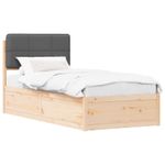 Casa si Gradina - Mobilier - Paturi si accesorii - Paturi - Cadru de pat cu tablie tapitata Gri inchis 90 x 190 cm - Infinity.ro