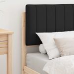 Casa si Gradina - Mobilier - Paturi si accesorii - Paturi - Cadru de pat cu tablie tapitata cu headboard Negru 75 x 190 cm - Infinity.ro