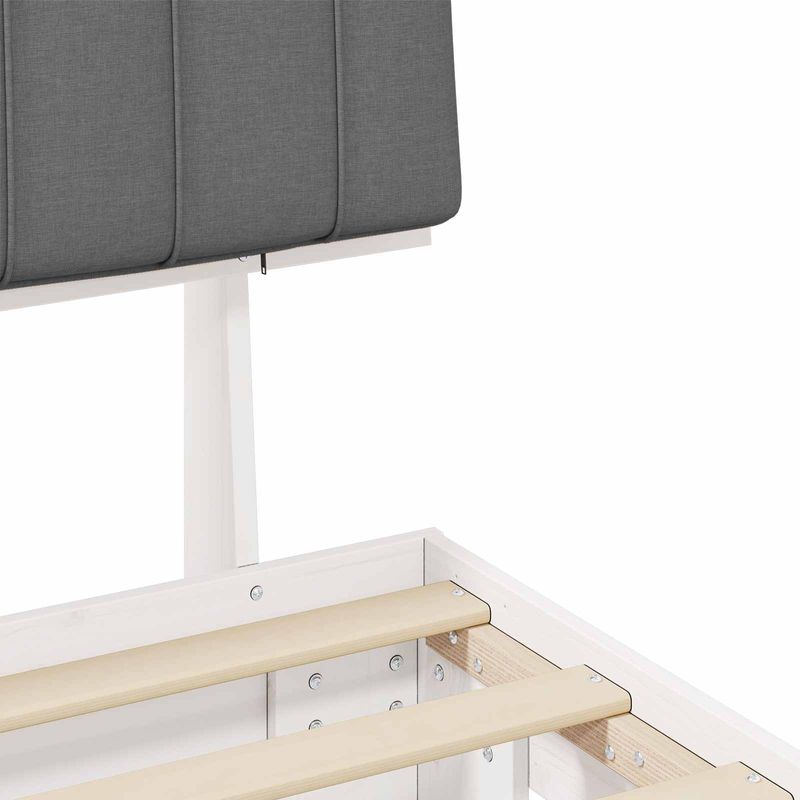 Casa si Gradina - Mobilier - Paturi si accesorii - Paturi - Cadru de pat cu tablie tapitata Gri deschis 140 x 190 cm - Infinity.ro