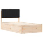 Casa si Gradina - Mobilier - Paturi si accesorii - Paturi - Cadru de pat cu tablie tapitata cu headboard Negru 100 x 200 cm - Infinity.ro