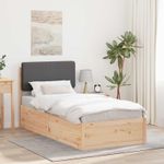 Casa si Gradina - Mobilier - Paturi si accesorii - Paturi - Cadru de pat cu tablie tapitata Gri inchis 80 x 200 cm - Infinity.ro