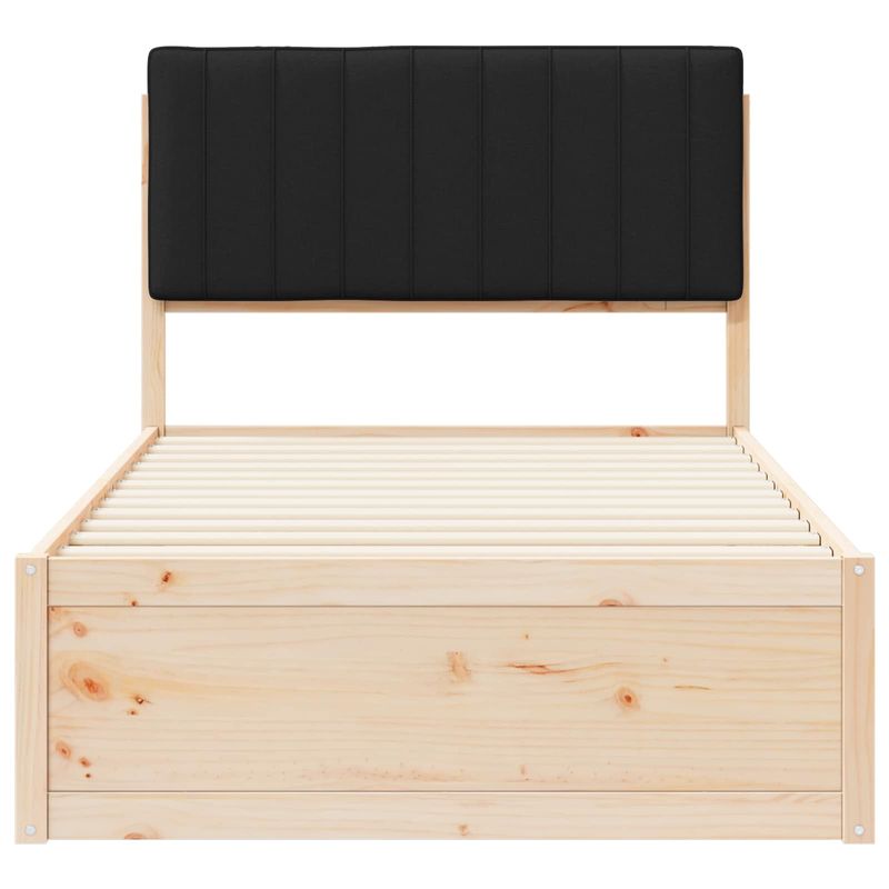 Casa si Gradina - Mobilier - Paturi si accesorii - Paturi - Cadru de pat cu tablie tapitata cu headboard Negru 100 x 200 cm - Infinity.ro