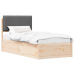 Casa si Gradina - Mobilier - Paturi si accesorii - Paturi - Cadru de pat cu tablie tapitata Gri inchis 100 x 200 cm - Infinity.ro