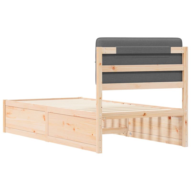 Casa si Gradina - Mobilier - Paturi si accesorii - Paturi - Cadru de pat cu tablie tapitata Gri inchis 80 x 200 cm - Infinity.ro