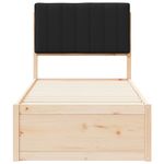 Casa si Gradina - Mobilier - Paturi si accesorii - Paturi - Cadru de pat cu tablie tapitata cu headboard Negru 75 x 190 cm - Infinity.ro