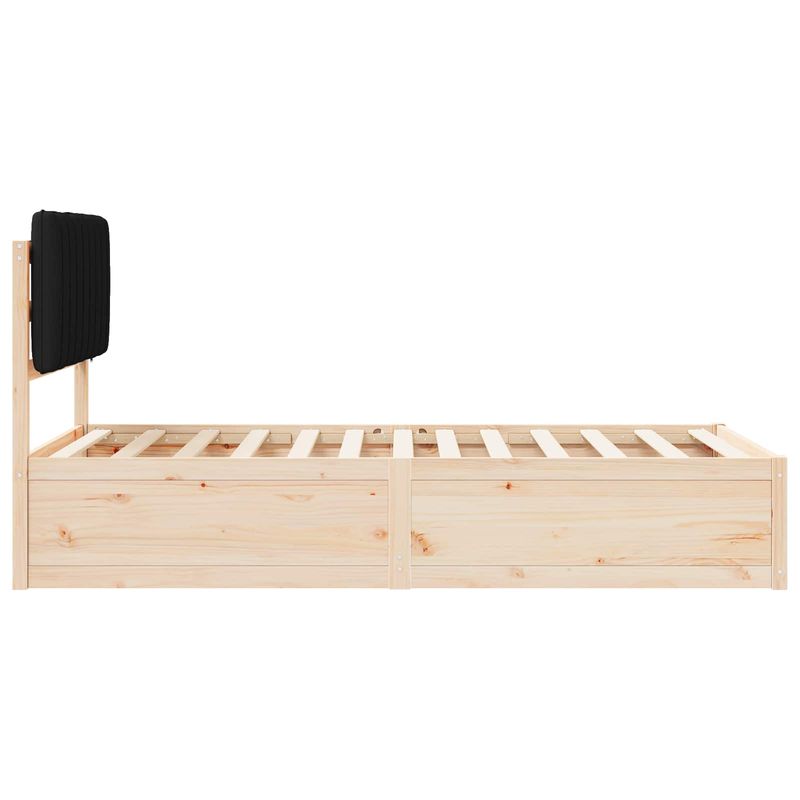 Casa si Gradina - Mobilier - Paturi si accesorii - Paturi - Cadru de pat cu tablie tapitata cu headboard Negru 100 x 200 cm - Infinity.ro
