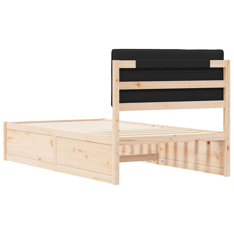 Casa si Gradina - Mobilier - Paturi si accesorii - Paturi - Cadru de pat cu tablie tapitata cu headboard Negru 100 x 200 cm - Infinity.ro