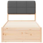 Casa si Gradina - Mobilier - Paturi si accesorii - Paturi - Cadru de pat cu tablie tapitata Gri inchis 90 x 190 cm - Infinity.ro