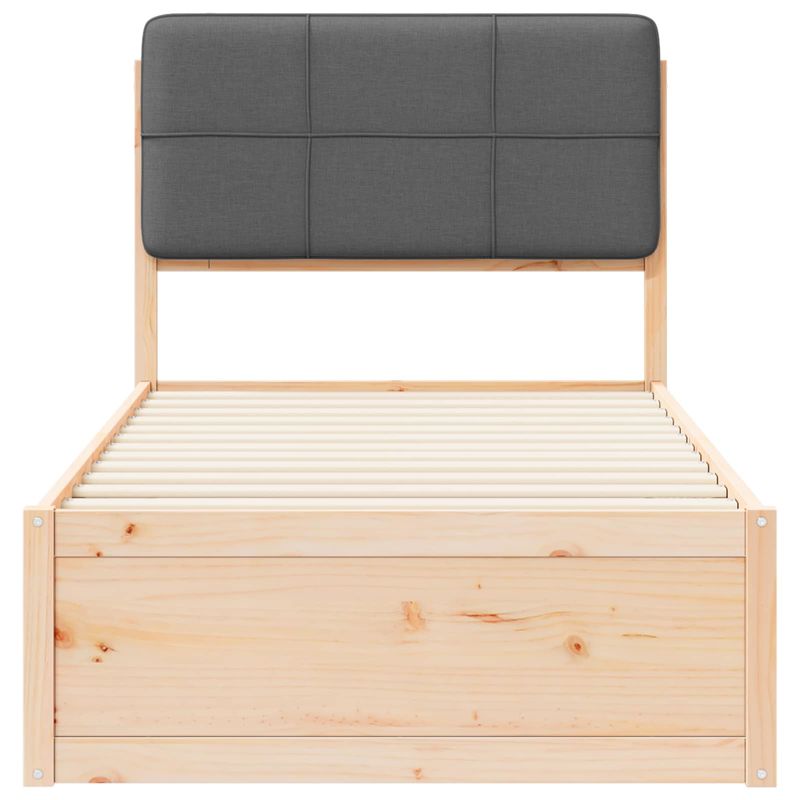 Casa si Gradina - Mobilier - Paturi si accesorii - Paturi - Cadru de pat cu tablie tapitata Gri inchis 90 x 190 cm - Infinity.ro