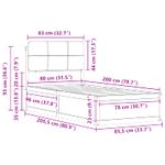 Casa si Gradina - Mobilier - Paturi si accesorii - Paturi - Cadru de pat cu tablie tapitata Gri inchis 80 x 200 cm - Infinity.ro