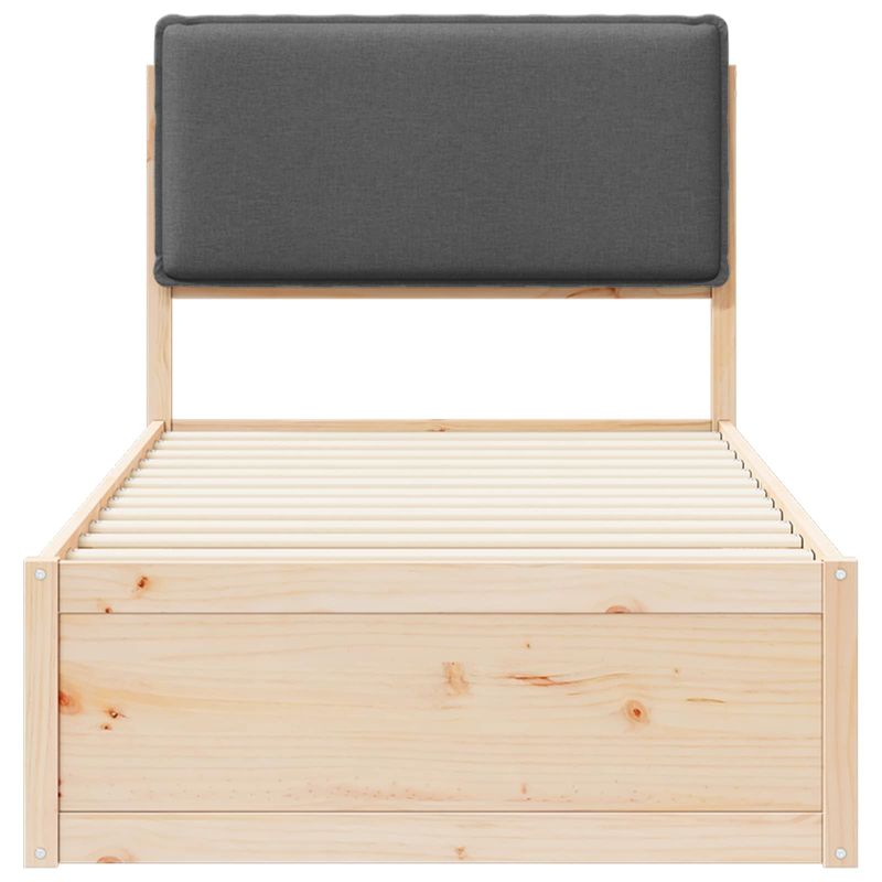 Casa si Gradina - Mobilier - Paturi si accesorii - Paturi - Cadru de pat cu tablie tapitata Gri inchis 100 x 200 cm - Infinity.ro
