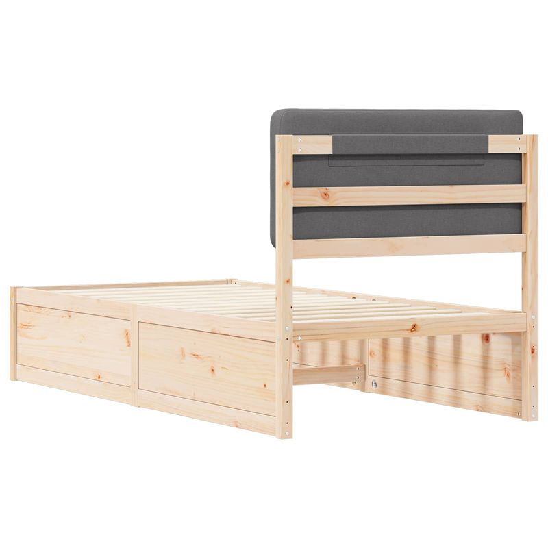 Casa si Gradina - Mobilier - Paturi si accesorii - Paturi - Cadru de pat cu tablie tapitata Gri inchis 80 x 200 cm - Infinity.ro