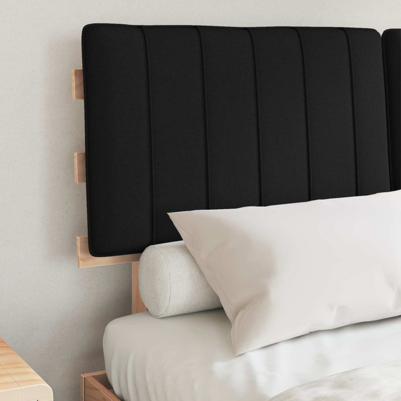 Casa si Gradina - Mobilier - Paturi si accesorii - Paturi - Cadru de pat cu tablie tapitata cu headboard Negru 140 x 200 cm - Infinity.ro