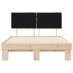 Casa si Gradina - Mobilier - Paturi si accesorii - Paturi - Cadru de pat cu tablie tapitata cu headboard Negru 140 x 200 cm - Infinity.ro