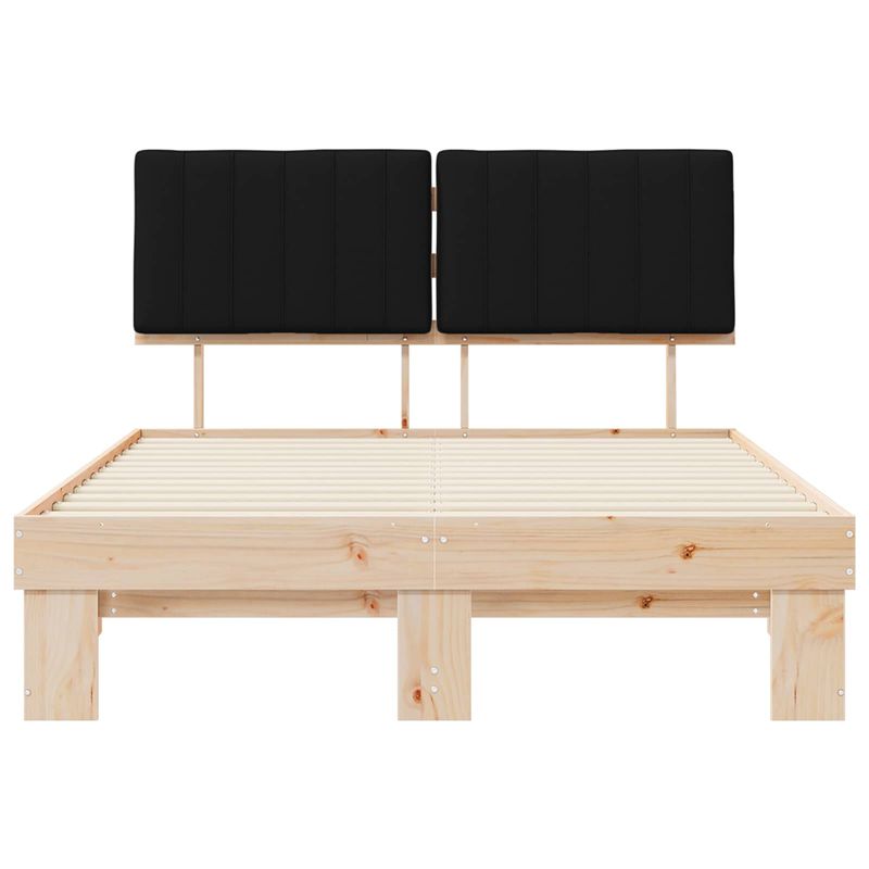 Casa si Gradina - Mobilier - Paturi si accesorii - Paturi - Cadru de pat cu tablie tapitata cu headboard Negru 140 x 200 cm - Infinity.ro