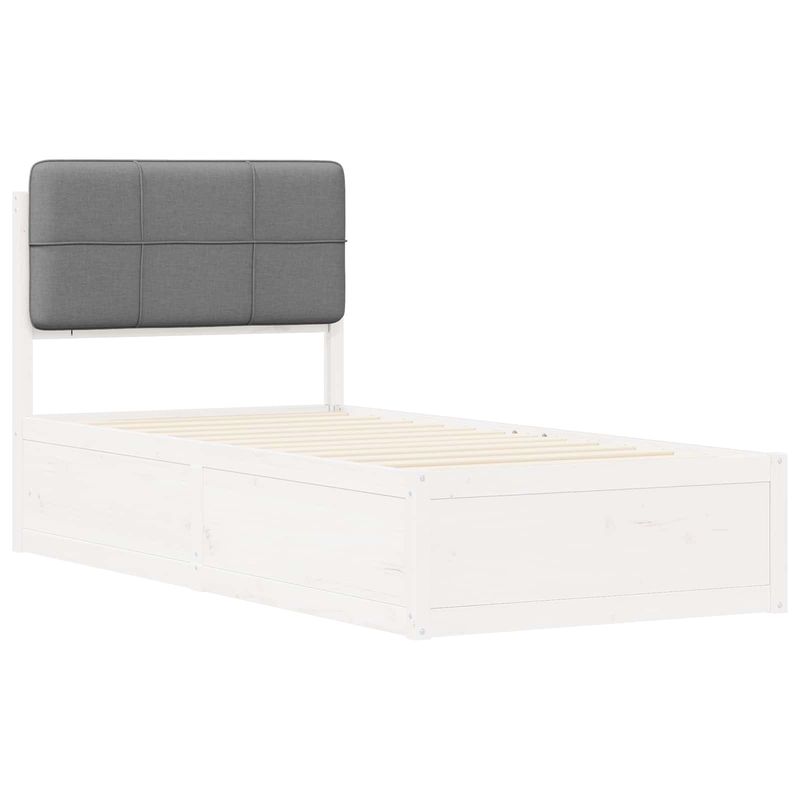 Casa si Gradina - Mobilier - Paturi si accesorii - Paturi - Cadru de pat cu tablie tapitata Gri deschis 75 x 190 cm - Infinity.ro