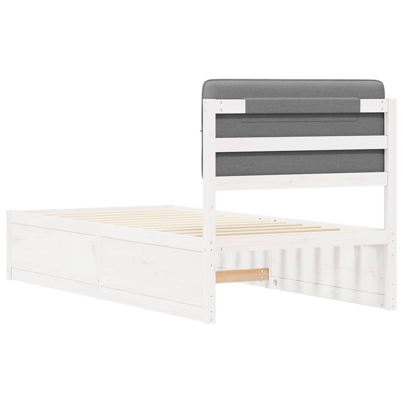 Casa si Gradina - Mobilier - Paturi si accesorii - Paturi - Cadru de pat cu tablie tapitata Gri deschis 75 x 190 cm - Infinity.ro
