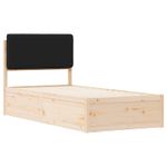 Casa si Gradina - Mobilier - Paturi si accesorii - Paturi - Cadru de pat cu tablie tapitata cu headboard Negru 90 x 190 cm - Infinity.ro