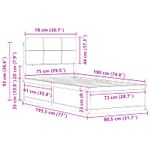 Casa si Gradina - Mobilier - Paturi si accesorii - Paturi - Cadru de pat cu tablie tapitata Gri deschis 75 x 190 cm - Infinity.ro