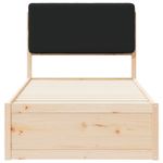 Casa si Gradina - Mobilier - Paturi si accesorii - Paturi - Cadru de pat cu tablie tapitata cu headboard Negru 90 x 190 cm - Infinity.ro